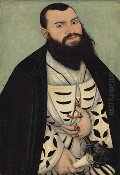 Portrait Of Dr. Johann Scheiring (1505-1555) Oil Painting by Lucas Cranach the Elder