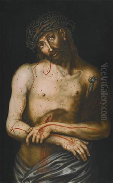 Christ As The Man Of Sorrows Oil Painting by Lucas Cranach the Elder