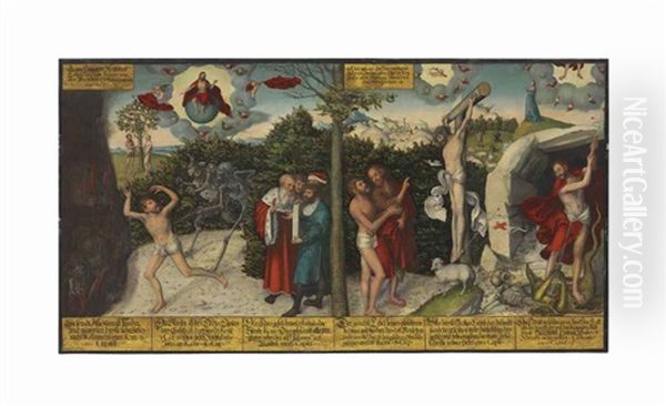 Law And Grace Oil Painting by Lucas Cranach the Elder