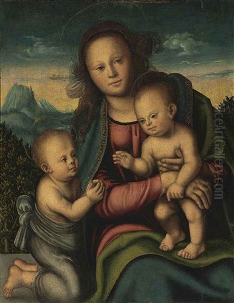 Virgin And Child With The Infant Saint John The Baptist Oil Painting by Lucas Cranach the Elder