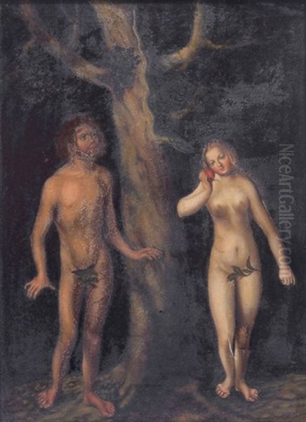 Adan Y Eva Oil Painting by Lucas Cranach the Elder