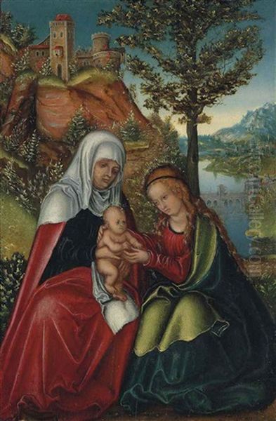 The Virgin And Child With Saint Anne Oil Painting by Lucas Cranach the Elder