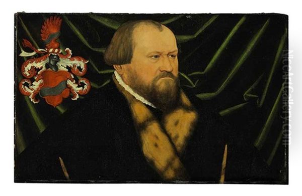 Portrait Of A Gentleman In A Black Coat by Lucas Cranach the Elder