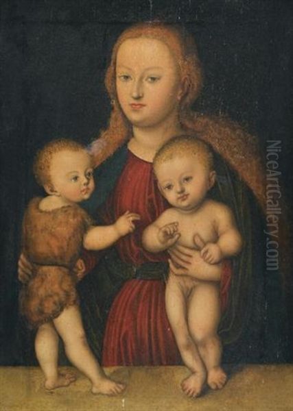 Madonna And Child With Saint John Oil Painting by Lucas Cranach the Elder