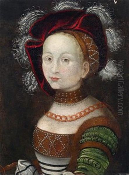 Bildnis Einer Jungen Dame Oil Painting by Lucas Cranach the Elder