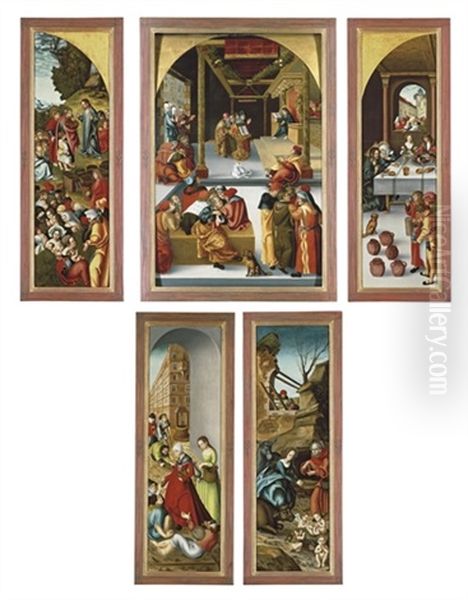 Christ Among The Doctors (+ 2 Others; Triptych) Oil Painting by Lucas Cranach the Elder