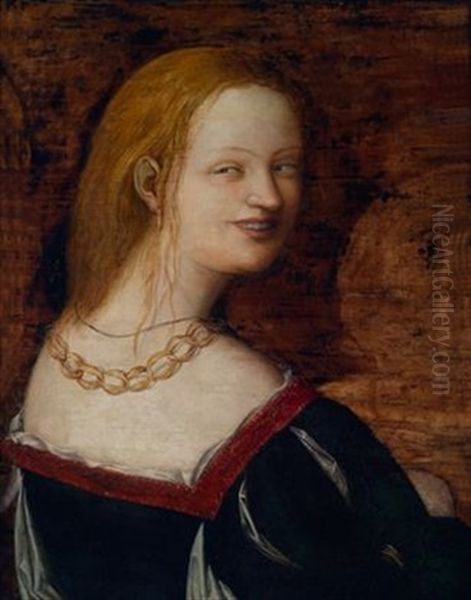 Bildnis Einer Lachenden Jungen Frau Oil Painting by Lucas Cranach the Elder