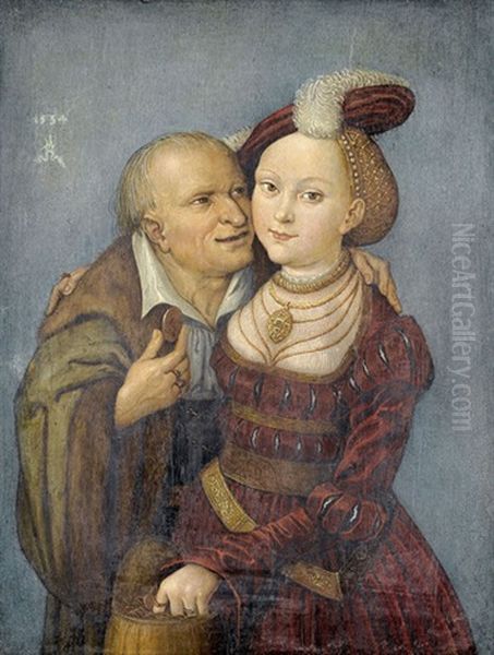 Das Ungleiche Liebespaar Oil Painting by Lucas Cranach the Elder