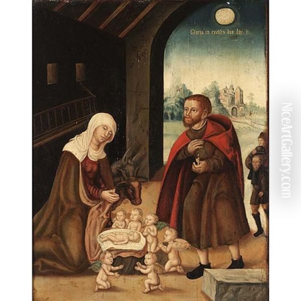 The Adoration Of The Virgin Oil Painting by Lucas Cranach the Elder