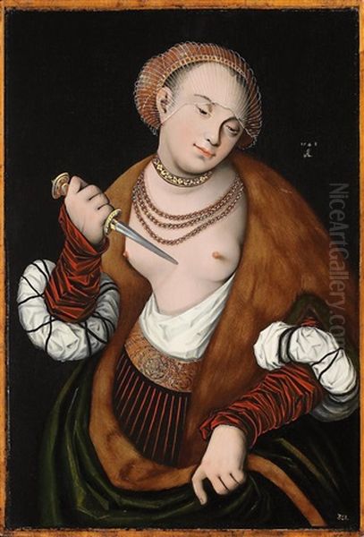 Lukrezia, Kniestuck Oil Painting by Lucas Cranach the Elder