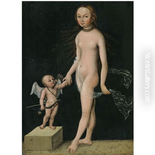 Venus And Cupid Oil Painting by Lucas Cranach the Elder