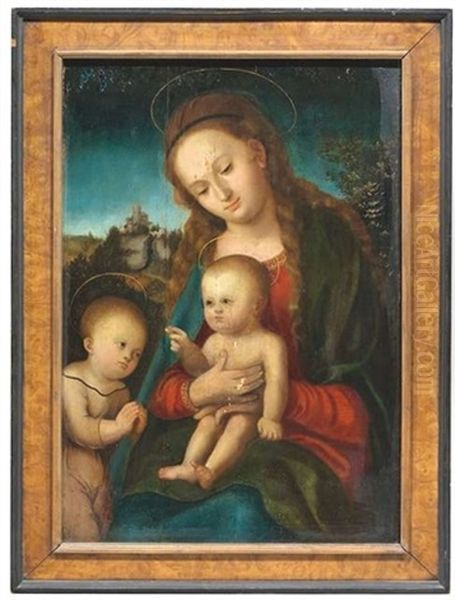 Madonna Mit Dem Kind Und Dem Anbetenden Johannesknaben Oil Painting by Lucas Cranach the Elder