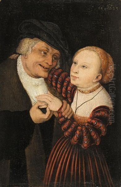 The Ill-matched Lovers Oil Painting by Lucas Cranach the Elder