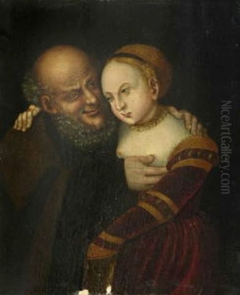 Der Verliebte Alte Oil Painting by Lucas Cranach the Elder