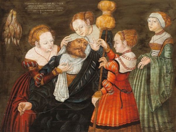 Herkules Bei Omphale Oil Painting by Lucas Cranach the Elder