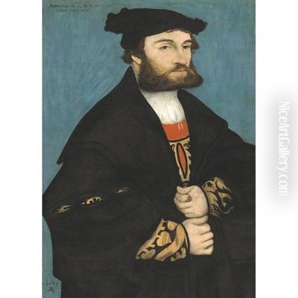 Portrait Of A Bearded Man Age Thirty-five Oil Painting by Lucas Cranach the Elder