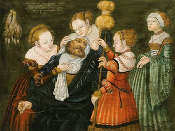 Herkules Bei Omphale Oil Painting by Lucas Cranach the Elder