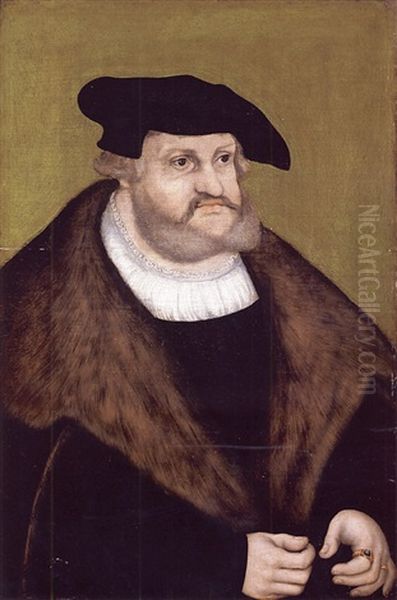 A Portrait Of The Elector Frederick The Wise In His Old Age Oil Painting by Lucas Cranach the Elder