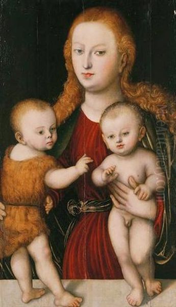 The Virgin And Child With The Infant Saint John The Baptist Oil Painting by Lucas Cranach the Elder