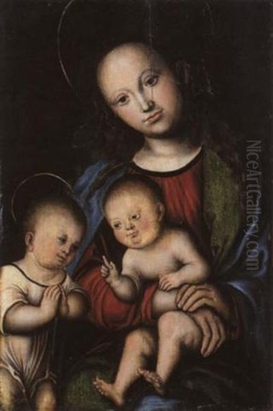 Madonna Mit Kind Und Dem Johannesknaben Oil Painting by Lucas Cranach the Elder