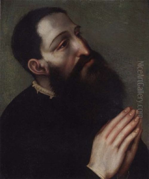 Portrait Of A Bearded Man In Prayer Oil Painting by Lucas Cranach the Elder