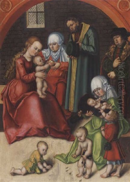 Die Heilige Sippe Oil Painting by Lucas Cranach the Elder