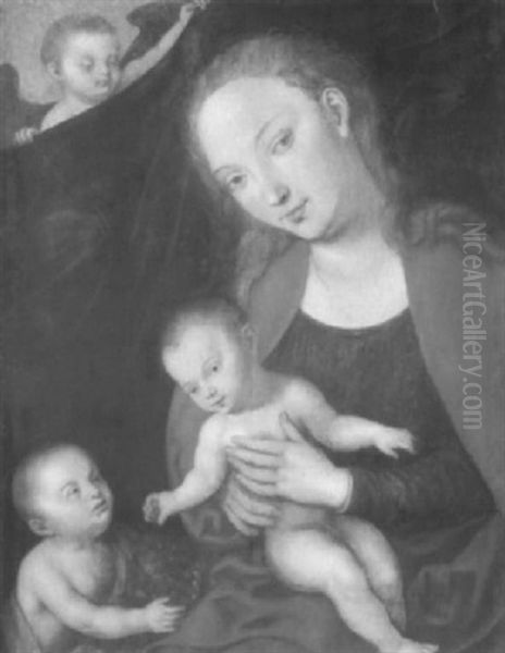 Maria Mit Dem Jesuskind Und Dem Kleinen Johannes Oil Painting by Lucas Cranach the Elder