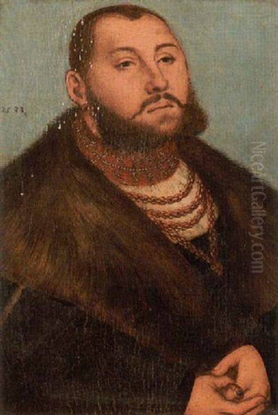 Portrait Of The Elector John Frederic The Magnanimous Of Saxony Oil Painting by Lucas Cranach the Elder