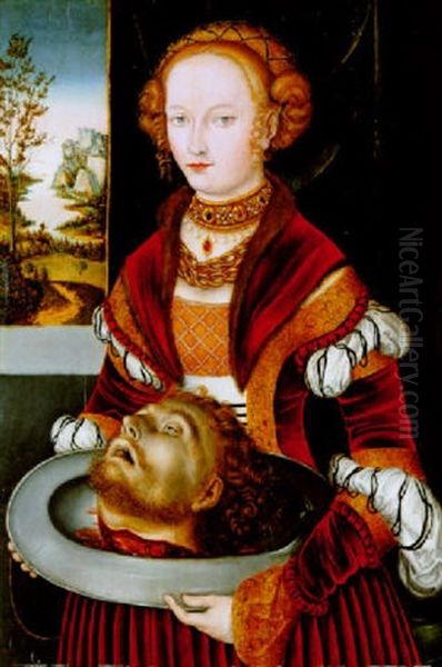 Salome Mit Dem Haupt Johannes Des Taufers Oil Painting by Lucas Cranach the Elder