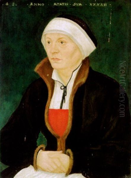 Bildnis Der Zweiundvierzigjahrigen Gemahlin Des Vermutlichen Herrn Von Pollnitz Oil Painting by Lucas Cranach the Elder