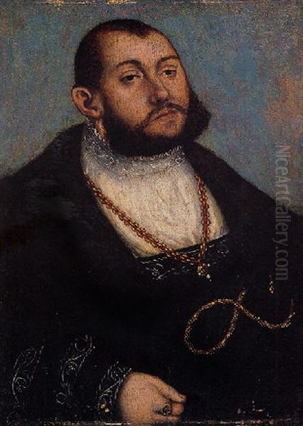 Portrait Of Johann Friedrich, Elector Of Saxony Oil Painting by Lucas Cranach the Elder