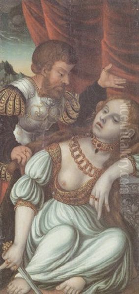 Nach Ovid. Lucretia, Gemahlin Des Romers Tarquinius Collatinus, Erdolcht Sich Oil Painting by Lucas Cranach the Elder