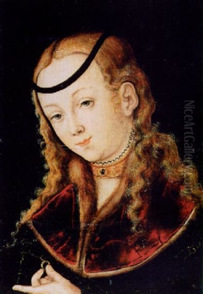 Bildnis Einer Jungen Frau Mit Ring Oil Painting by Lucas Cranach the Elder