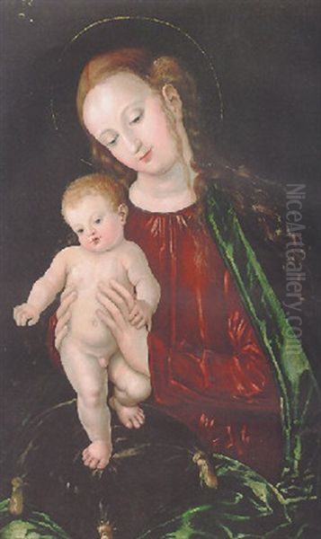 Madonna And Child Oil Painting by Lucas Cranach the Elder