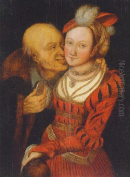 An Ill-matched Couple Oil Painting by Lucas Cranach the Elder