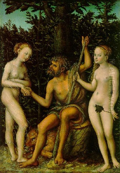 The Choice Of Hercules Oil Painting by Lucas Cranach the Elder