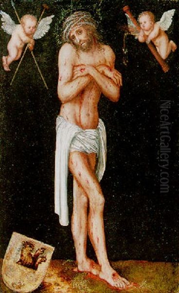 Christ The Man Of Sorrows Oil Painting by Lucas Cranach the Elder