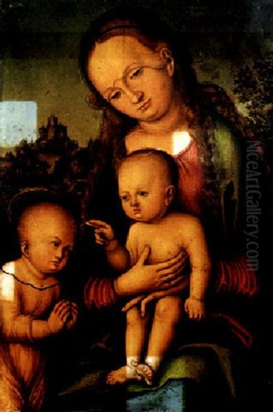 The Virgin And Child With The Infant Saint John The Baptist Oil Painting by Lucas Cranach the Elder