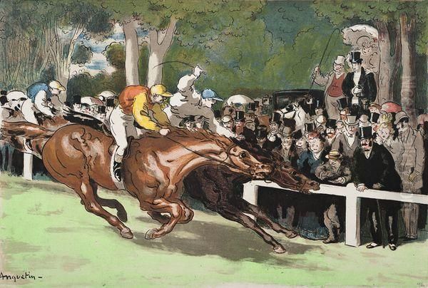 Un Canter Oil Painting by Louis Anquetin