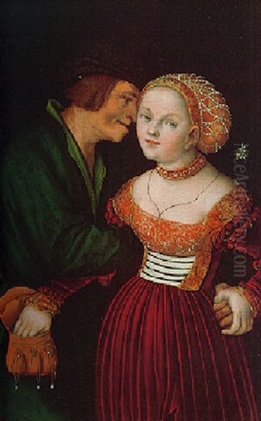 The Ill-matched Lovers Oil Painting by Lucas Cranach the Elder