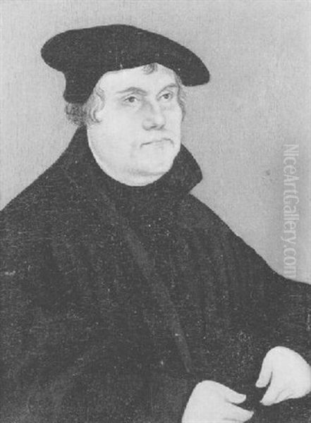 Portrait De Martin Luther Oil Painting by Lucas Cranach the Elder