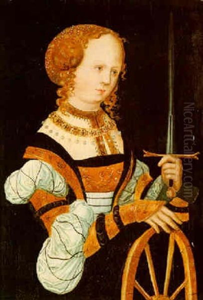 St. Catherine Of Alexandria Oil Painting by Lucas Cranach the Elder