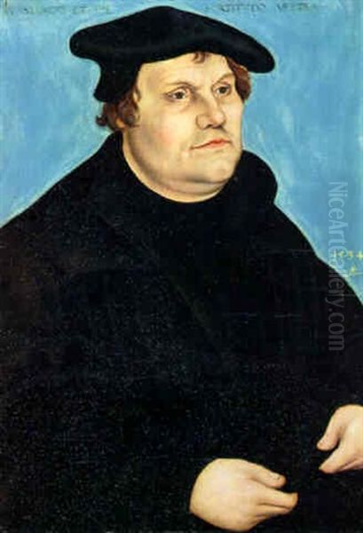 Brustbild Martin Luther Oil Painting by Lucas Cranach the Elder