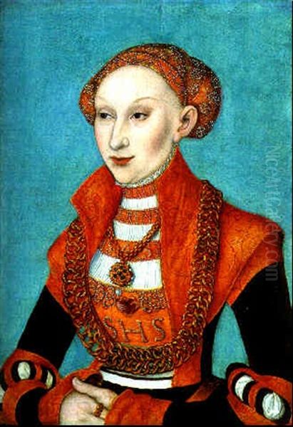 Portrait Of Sibylle Von Cleve, Electress Of Saxony Oil Painting by Lucas Cranach the Elder