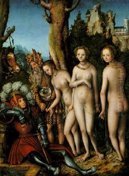 The Judgement Of Paris Oil Painting by Lucas Cranach the Elder