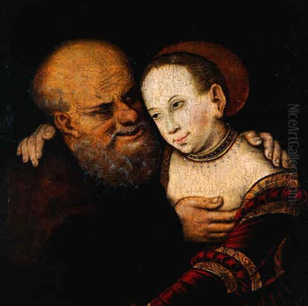 Le Couple Mal Assorti Oil Painting by Lucas Cranach the Elder