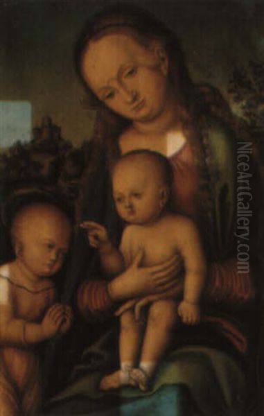 The Virgin And Child With The Infant St. John Oil Painting by Lucas Cranach the Elder