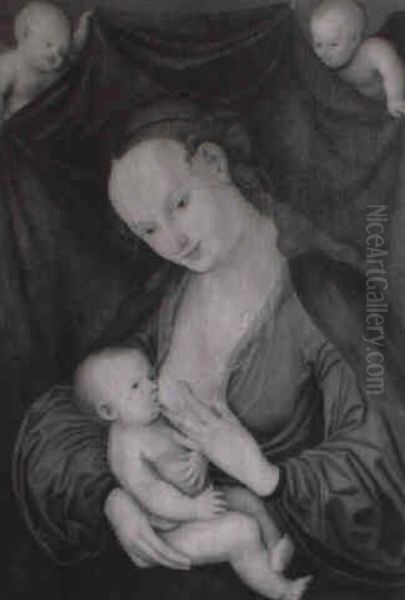 Madonna Stillt Jesuskind Oil Painting by Lucas Cranach the Elder