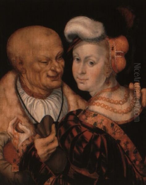 The Ill-matched Lovers Oil Painting by Lucas Cranach the Elder