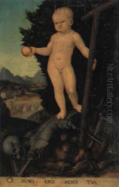 Das Christuskind Als Uberwinder Von Tod Und Teufel Oil Painting by Lucas Cranach the Elder